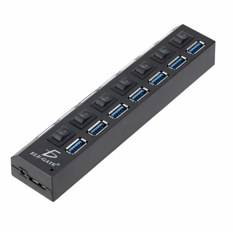 [GDL] 7-Port High-Speed 3.0 Hub with Controller Switches and LED Lighting / hub.14.3.0