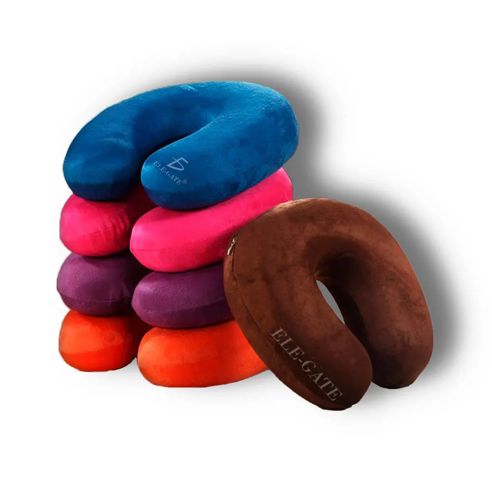 Portable U-Shaped Memory Foam Travel Pillow Car Wearable Neck Headrest Cooling Massage Cotton for Outdoor Use Customizable Logo