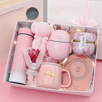 Hot Selling Custom Logo Gift Box Set Thermostatic Cup Vaccum Flask Ceramic Tea Coffee Mug for Mothers Day Valentine Wedding