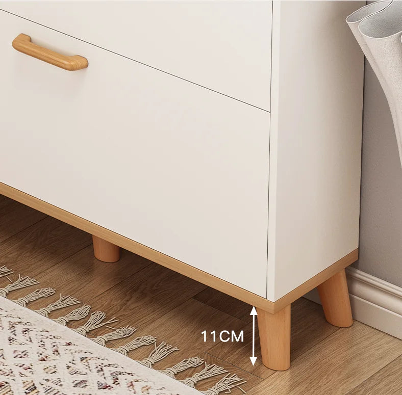 Modern Extendable Wooden Shoe Rack for Home School Living Room Furniture Shoe Storage for Apartment