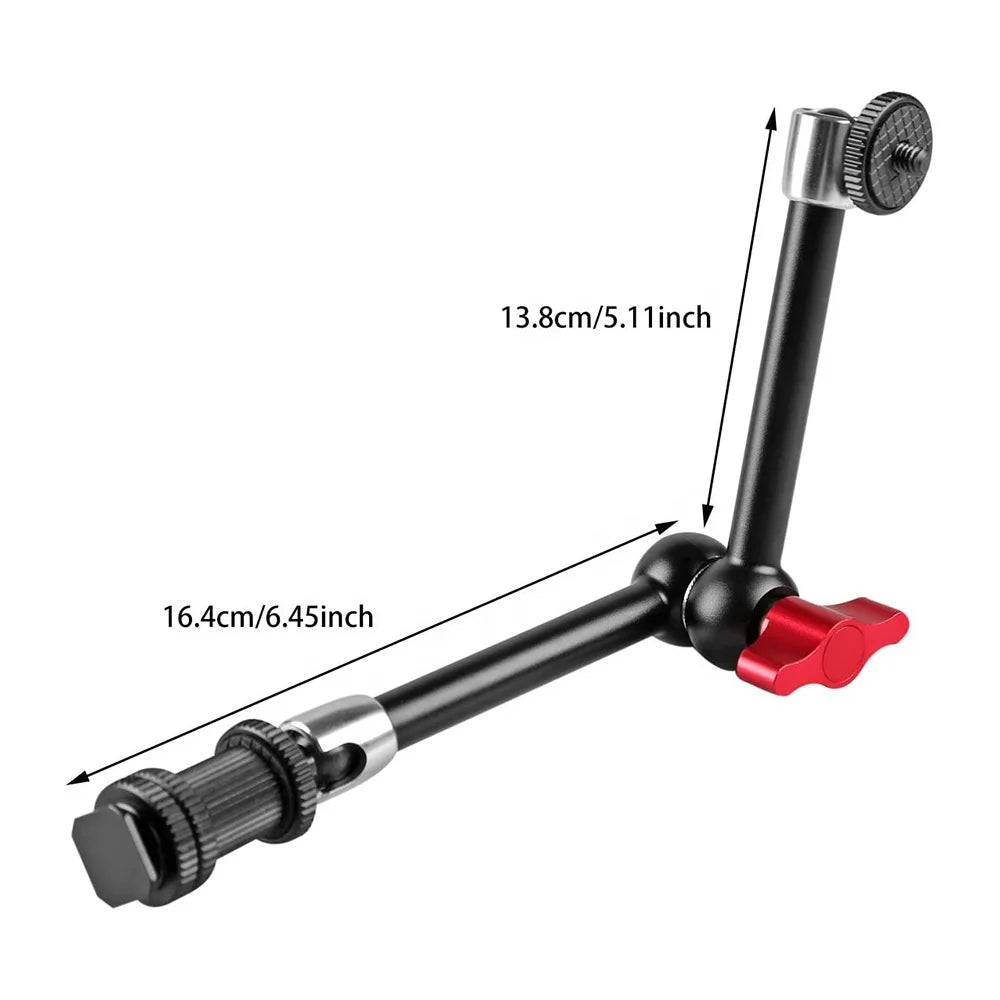 Takenoken 11 Inch CNC Metal Magic Arm Rig Adjustable DSLR Camera Super Clamp 11 Inch Articulating Friction DSLR Camera Mount