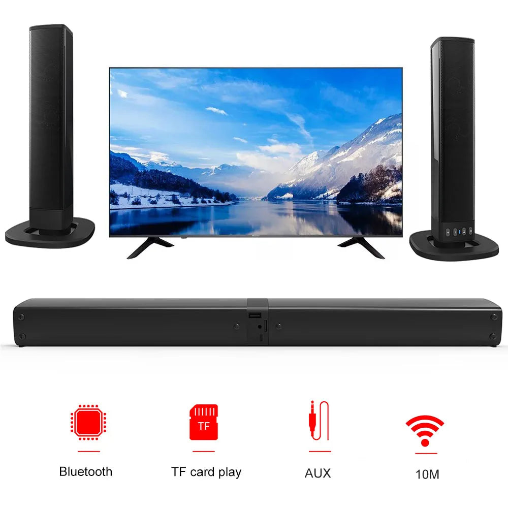 20W Wireless Column Soundbar Bluetooth Speaker Powerful 3D Music Sound bar Home Theater Aux 3.5mm rca TF card For TV PC BS36