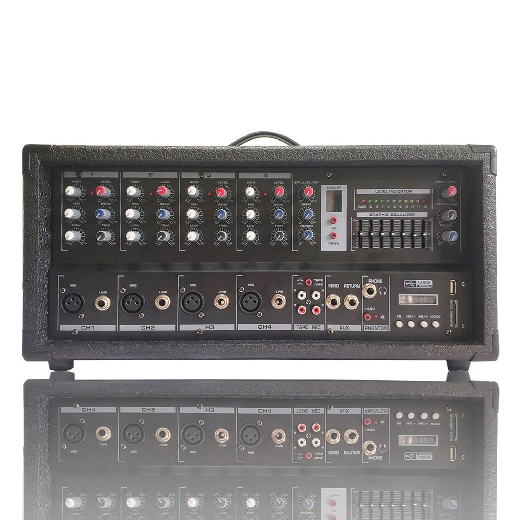 EB4 Portable 4-Channel Mixer Amplifiers Mixing Console Four Channel with Built-in Blueteeth and Recording Function