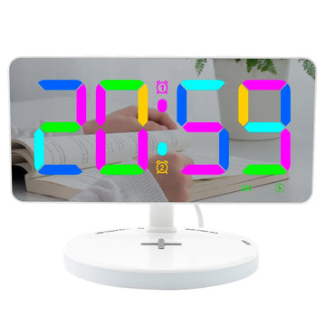 2 Groups of Alarms Display Week on the Screen Digital Led Alarm Clock Night Light Magnetic Wireless Charger