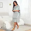 Luxury Brand Ladies Lounge Wear Wearable Blanket Fuzzy Blanket Sleep Wear Cute Winter Pajamas