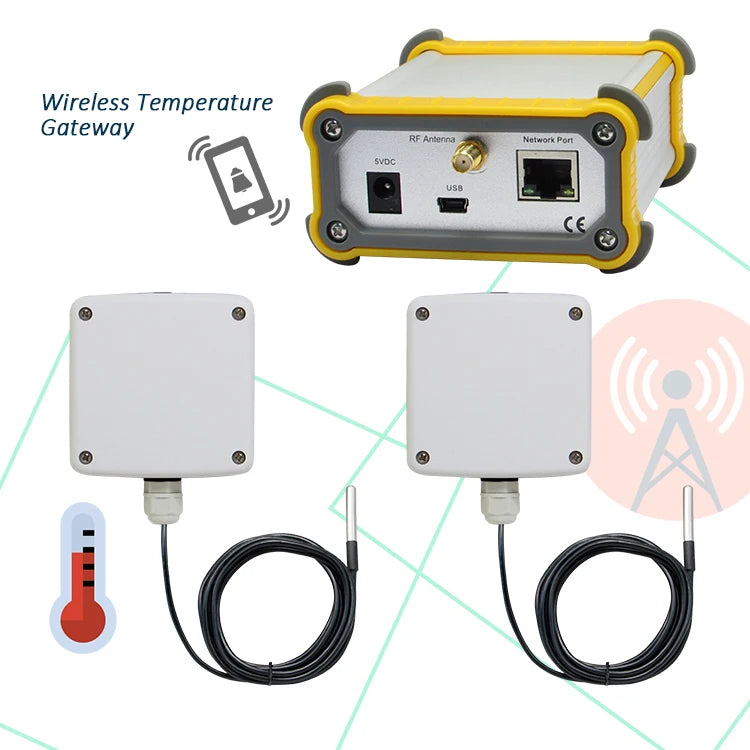 Temperature Control Room Temperature Logger High Temperature Alarm IP65 Rated 0.2 Resolution Smart App Control Battery