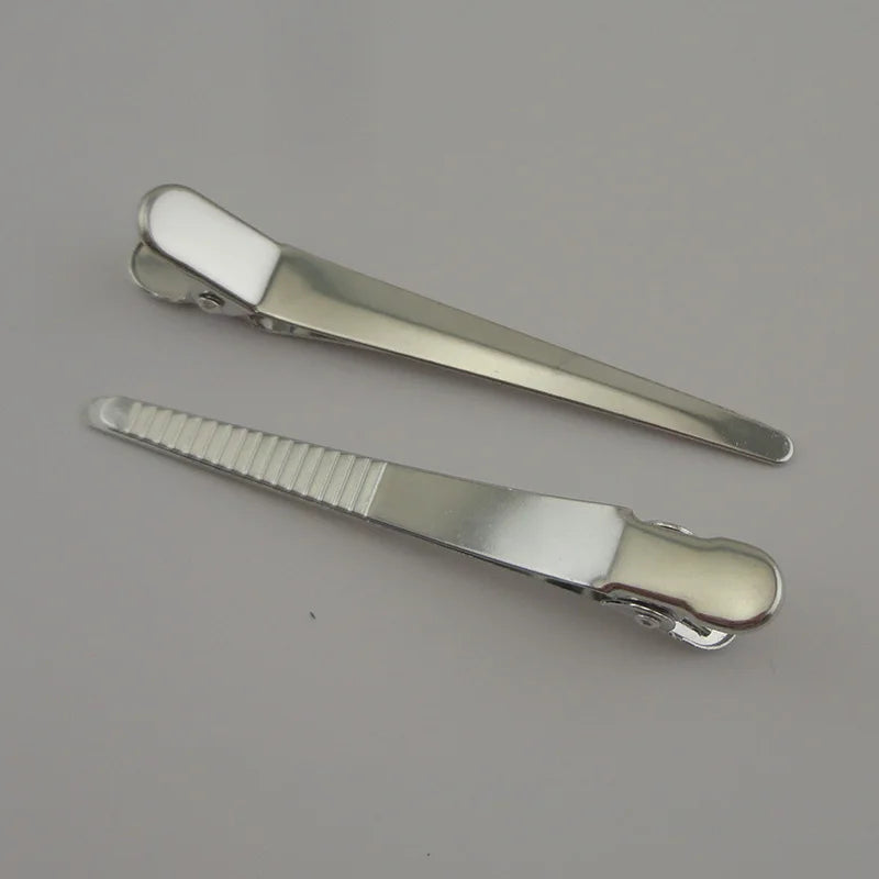 50PCS/bag 8.0cm 3.15 Inch  Forceps Shape Metal Alligator Clip Long Hair Clips Hairpins for DIY Women Hair Accessories