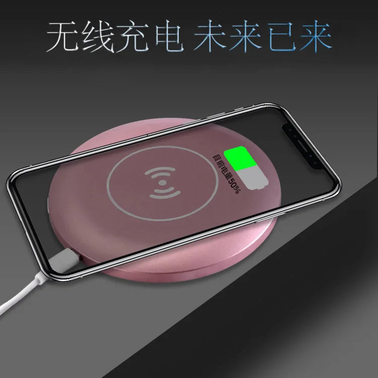 Clearance Sale New Arrivals Hot Selling Wireless Charge Portable HD Vanity Pocket Mirror Handheld Mini Makeup Beauty Mirror