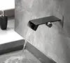 New Trend Wall Mounted Gun Gray Waterfall Lavatory Sink Smart Faucet Mixer Tap with Digital Temperature Display