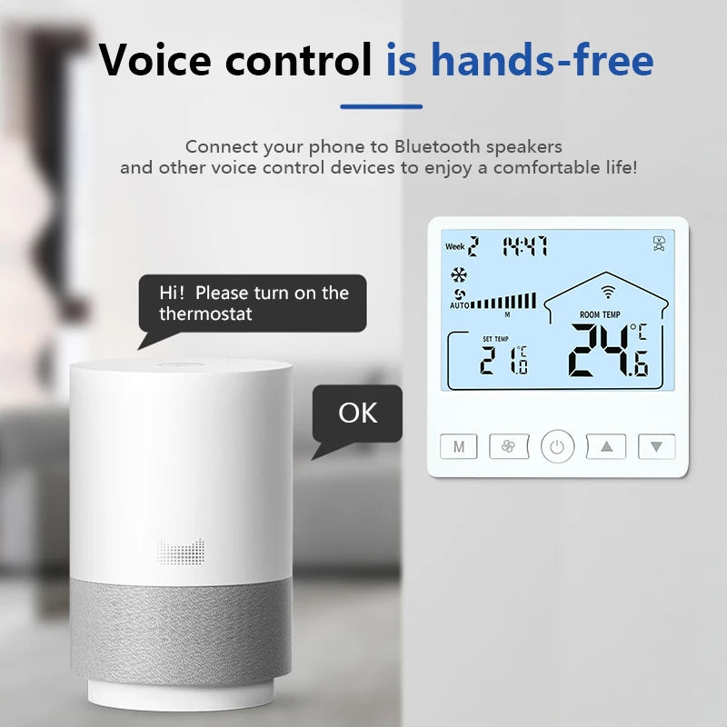 Tuya Air Conditioner Thermostat Electric Floor Heating Thermostat LCD Energy Saving Wireless WiFi Thermostats Heating Controller