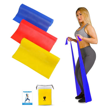 Elastic Physical Therapy Yoga Stretch Strips Bands Workout Home Gym Exercise Resistance Bands Body Building Sport Fitness Bands