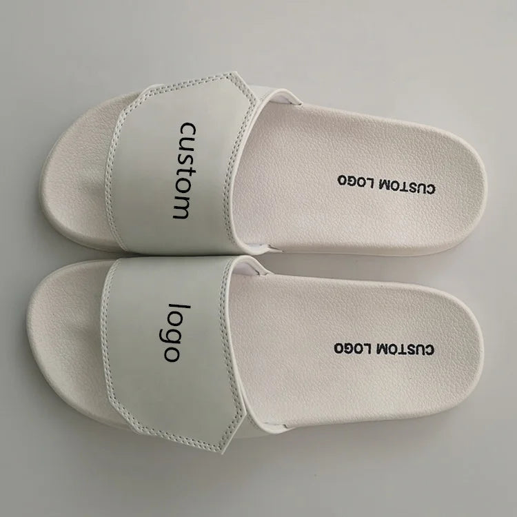 New Couple Women Family Beach Plain Custom Slide Put My logo on Mens Slipper Unisex Personalized Pool Sandals Pvc with logo