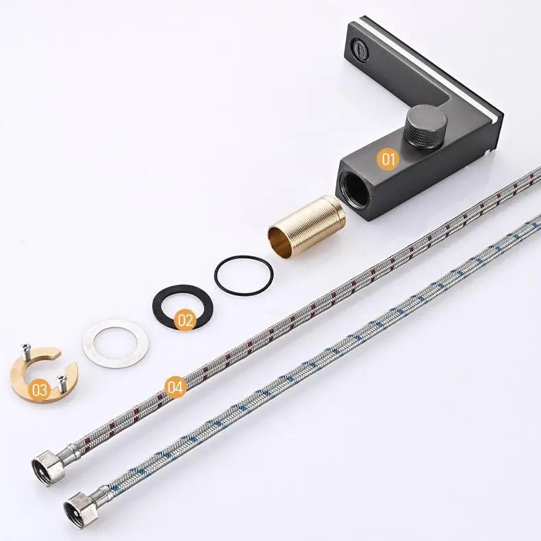 Hot Selling Brass LED  Ambient Light  Bathroom Washbasin Tap Intelligent Digital Display Hot and Cold Water Vanity Basin Faucet