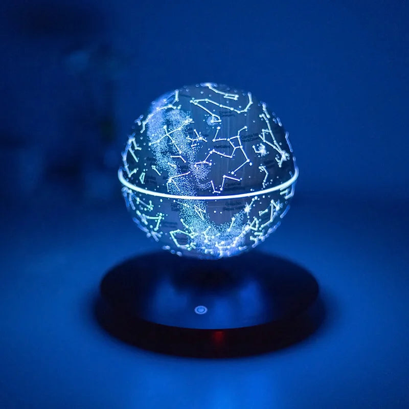 2022 New 14cm Ins 7 Colors RGB Starry Night Light Galaxy LED  Magnetic Levitating Floating Starry Moon Lamp for Birthday Gifts