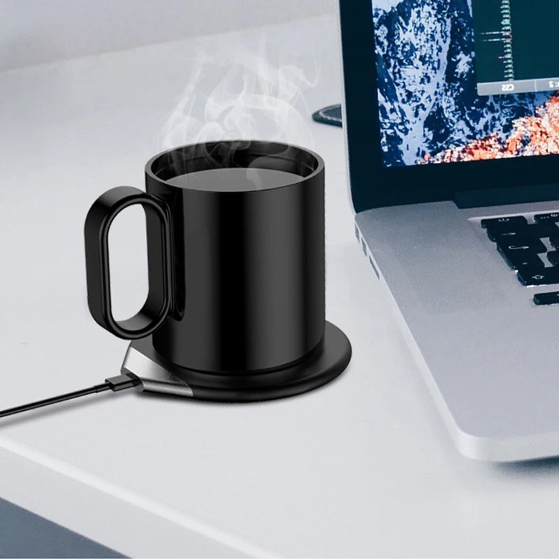 Dropshipping Electric Usb Cup Warmer Thermostatic Mug Heater Ceramic Cup With Wireless Charger