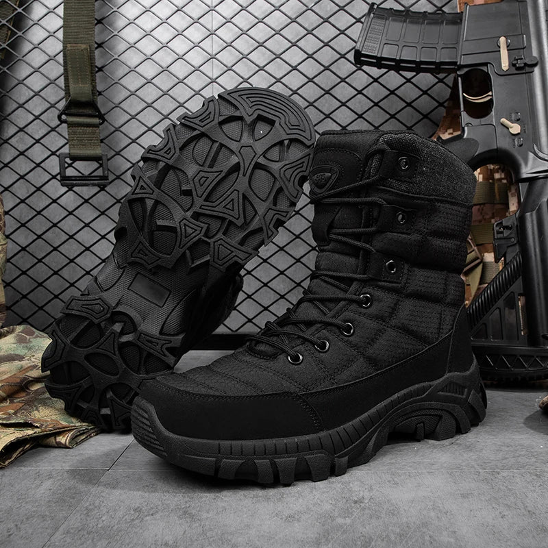Hot Selling Waterproof and Wear Resistant Rubber Men Boots Winter Hiking and Training Walking Shoes