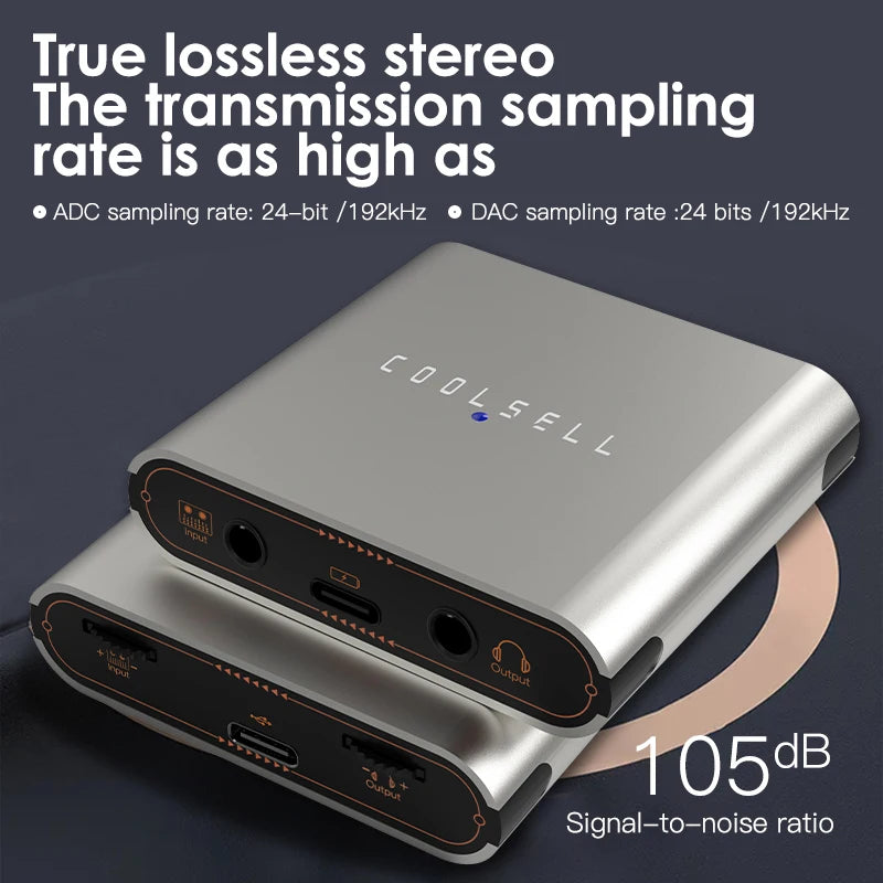24Bit/192kHz Stereo Live Broadcast Adapter 3.5mm Dock Streaming Audio Interface for Phone High-Fidelity Live Stream Sound Card