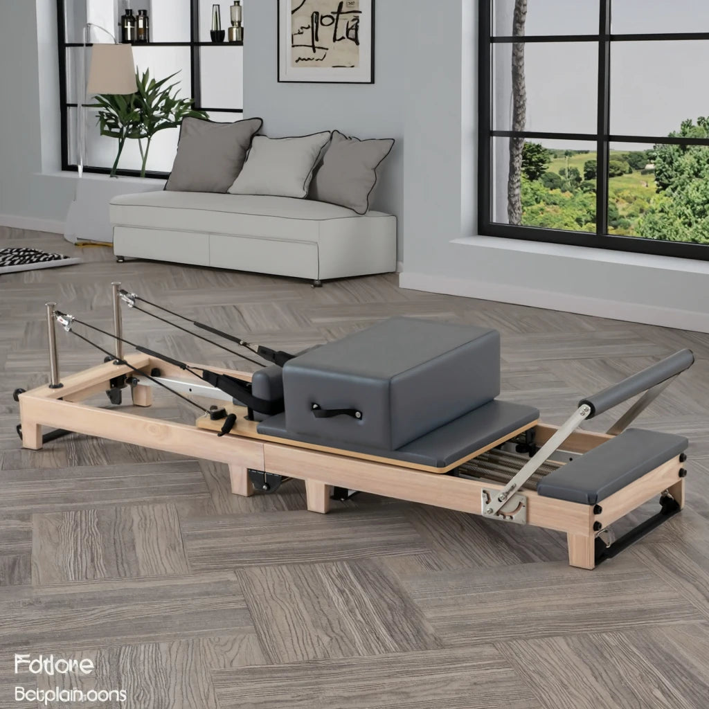 Premium Space Saving High Quality Springs Home Studio Use Foldable Oak Pilates Reformer