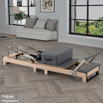 Premium Space Saving High Quality Springs Home Studio Use Foldable Oak Pilates Reformer