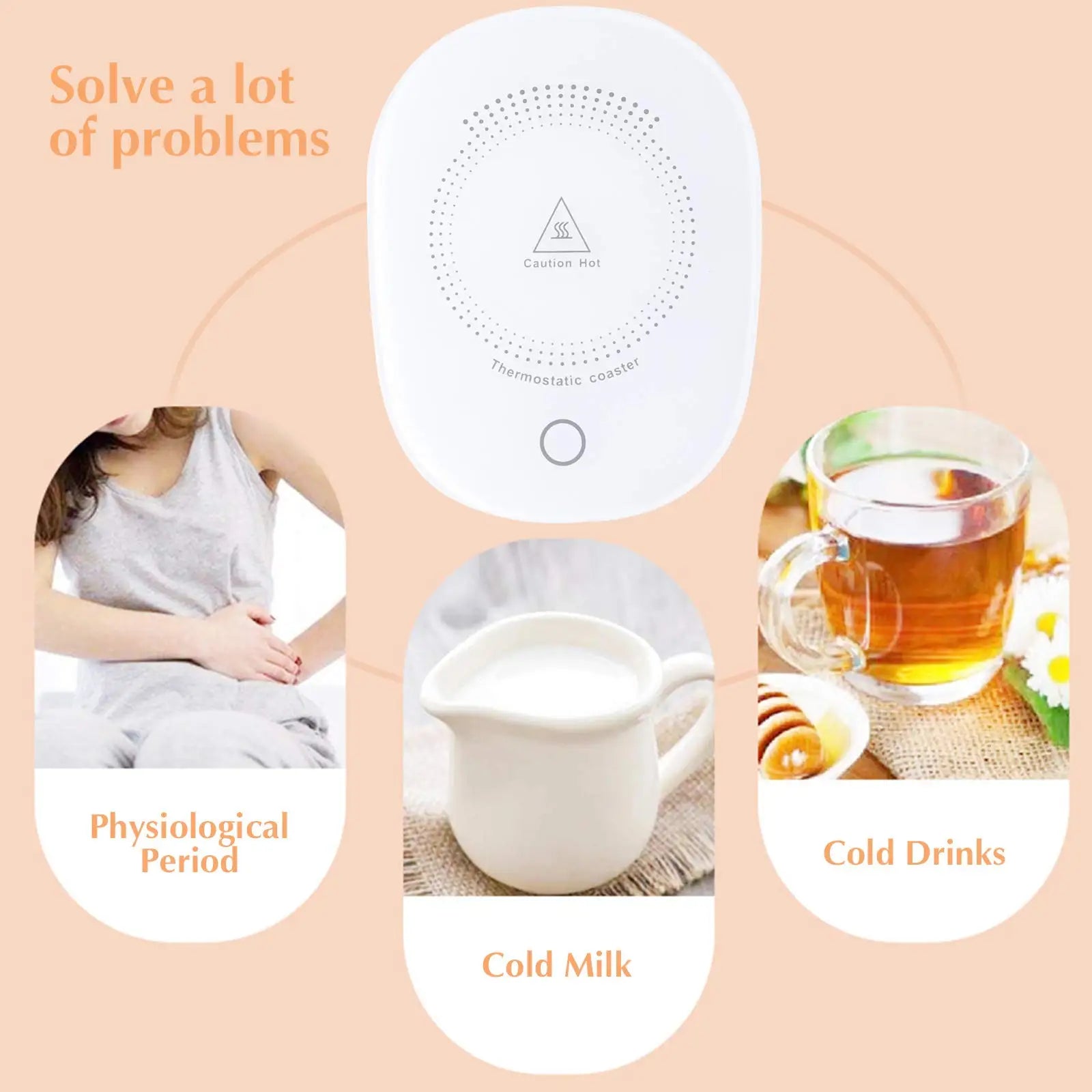 Horoscope 55 Degree Constant Temperature Thermostatic with USB Electric Smart Heated Ceramic Coffee Cup Mug Warmer Set