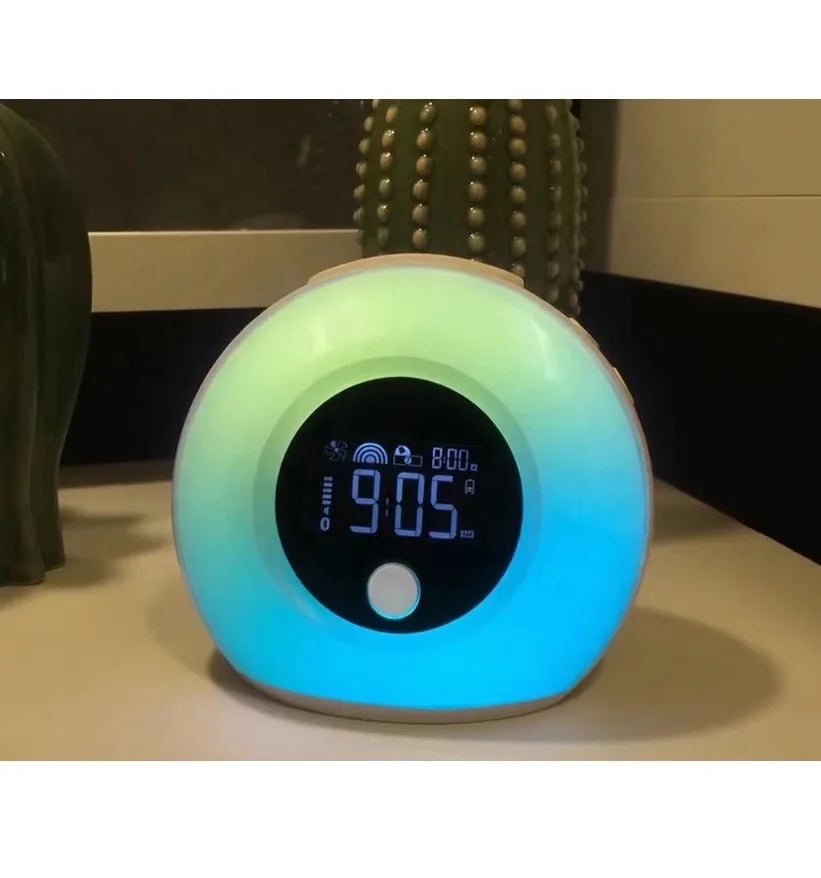 Wake up Night Light Smart Alarms Clocks Lights Sunrise Bedside Desk Table Lamp for Kids
