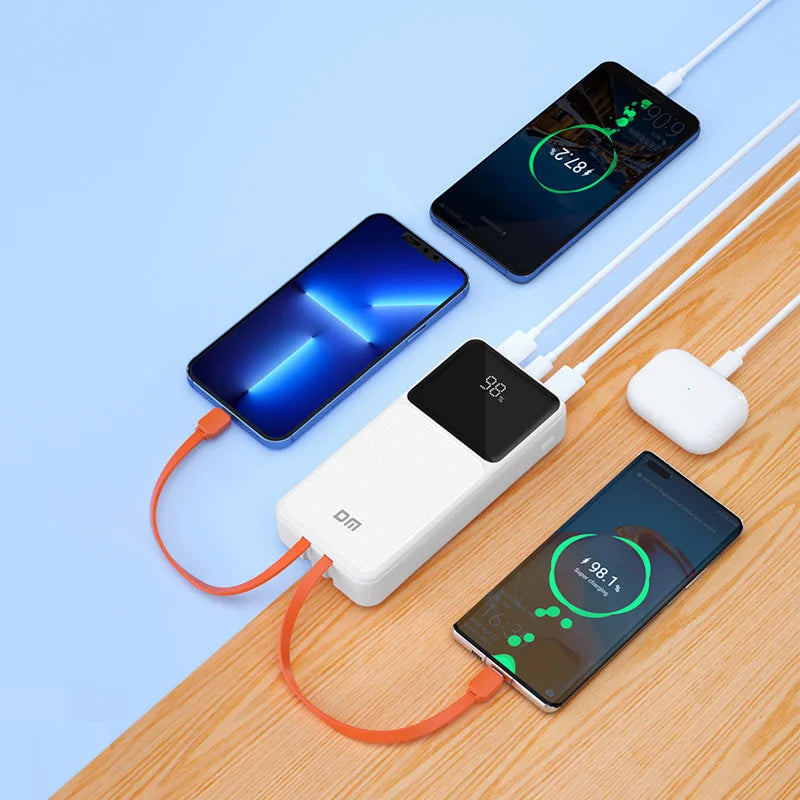 DM 2 USB Output Smart High Capacity 20000mAh Power Bank Compatible with Smart Devices PB020Xs