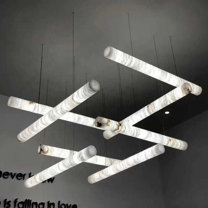 Manufacturers Wholesale High-grade Spanish Natural Marble Chandelier Designer Round Long Marble Lamp