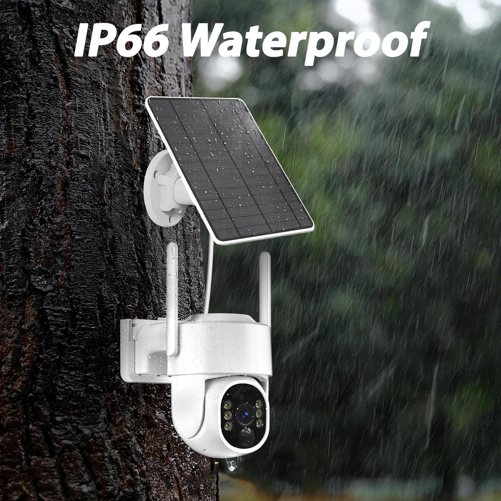 WESECUU WIFI 4MP Solar WIFI Rechargeable Battery PTZ CCTV Security 360 Degree Ip Camera Auto Motion Tracking Ip PTZ Camera
