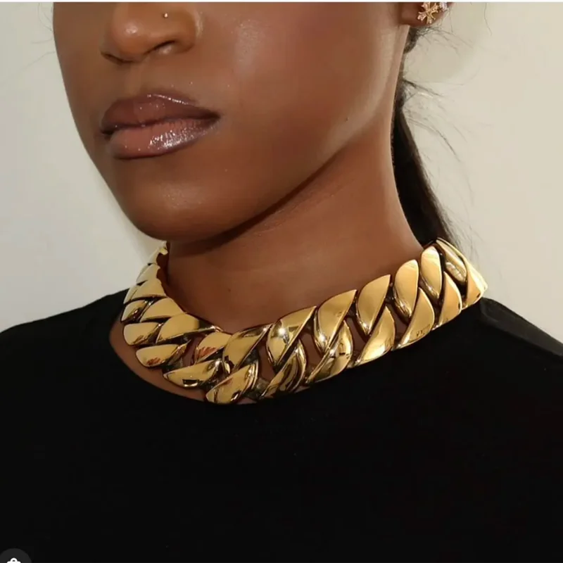 Wholesale Necklaces for Women New Arrival Fine Jewelry Chunky Gold Main Character Cuban Chain Choker Necklace for Women