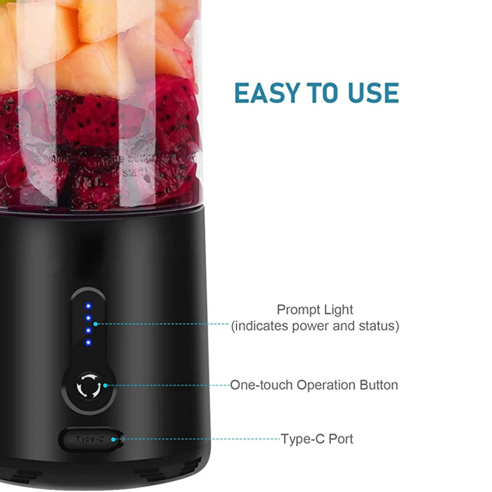 Ligkevan Fresh Fruit Smoothies Electric Mixer USB Rechargeable Cup Personal Bottle Mini Blenders Juice Portable Juicer Blender