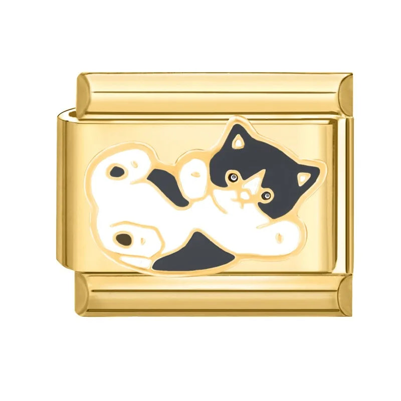 High Quality Gold Plated Stainless Steel Italian Charm Bracelet DIY Necklace Bracelet Chain Modules Italian Charm Bracelet