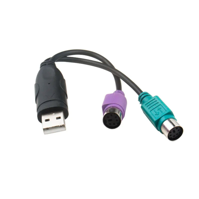 PS2 to USB Cable USB to PS/2 Plug Active USB to Dual PS/2 Adapter Keyboard Mouse Converter Adapter for the Keyboard PS2
