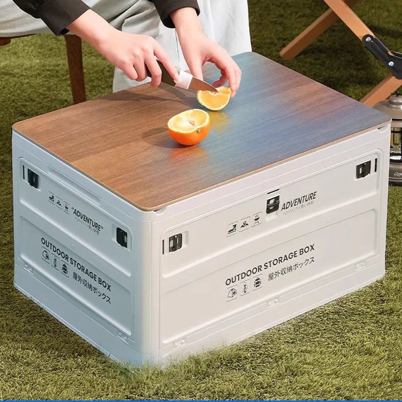Organizing Storage Moving Foldable Plastic Storage Box Wood Lid Foldable Stackable Storage Box Organizer