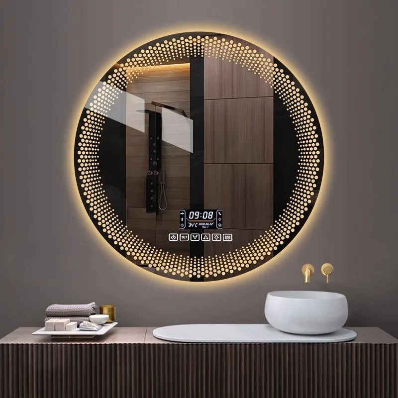 Modern LED Wall-Mounted Smart Defogging Bathroom Mirror with Light