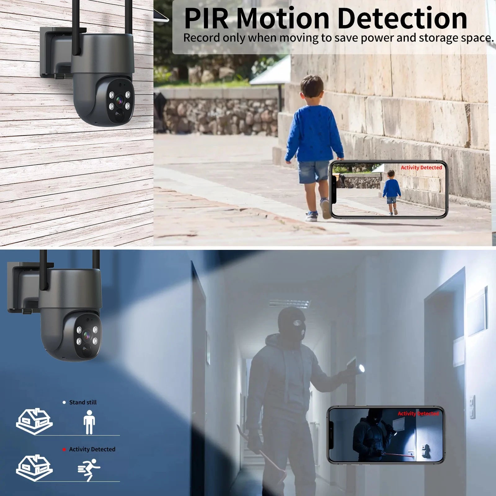 Eseecloud 4G Solar Outdoor Network Camera 4Mp Fixed Single Lens Two-Way Audio Security System Smart CCTV Camera