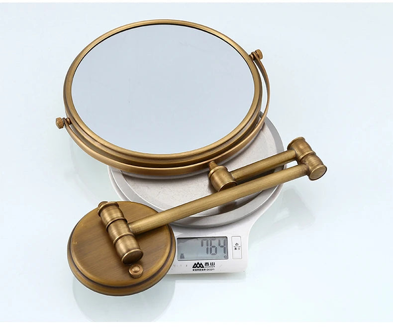 Bathroom Accessories Makeup Mirror Bath Mirror Antique Bronze Wall Mounted Magnifier Bathroom Mirrors Bathroom Hardware-80290