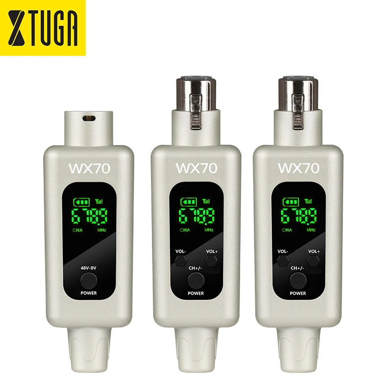 XTUGA WX70 Professional 2.4G Wireless Microphone System XLR Transmitter Adapter Wired and Wireless Receiver Professional Mics