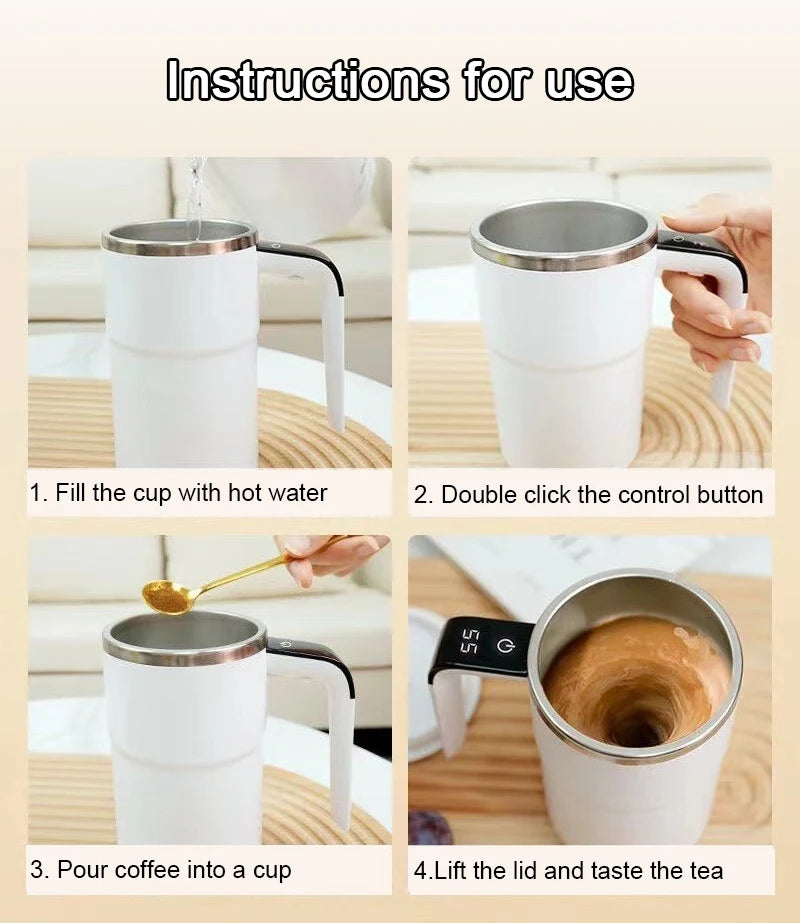 Best-Selling Smart Travel Coffee Maker New Automatic Self-Stirring Electric Pour-Over Temperature Display Protein Powder Mixer