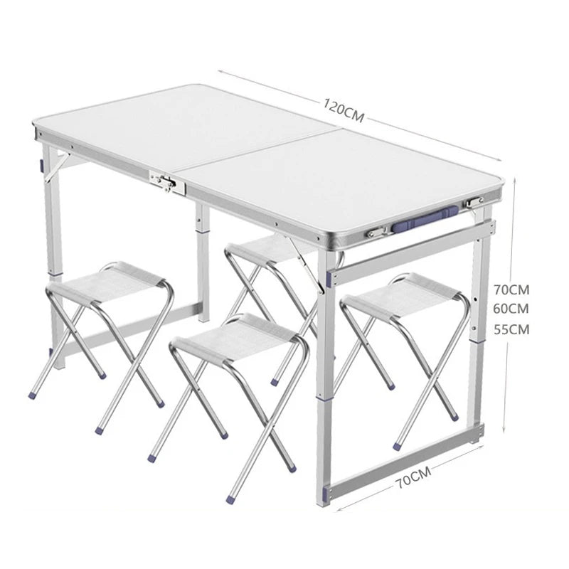 Modern Portable Stainless Steel and Aluminum Folding Table for Outdoor Activities Like Beach Hiking Camping