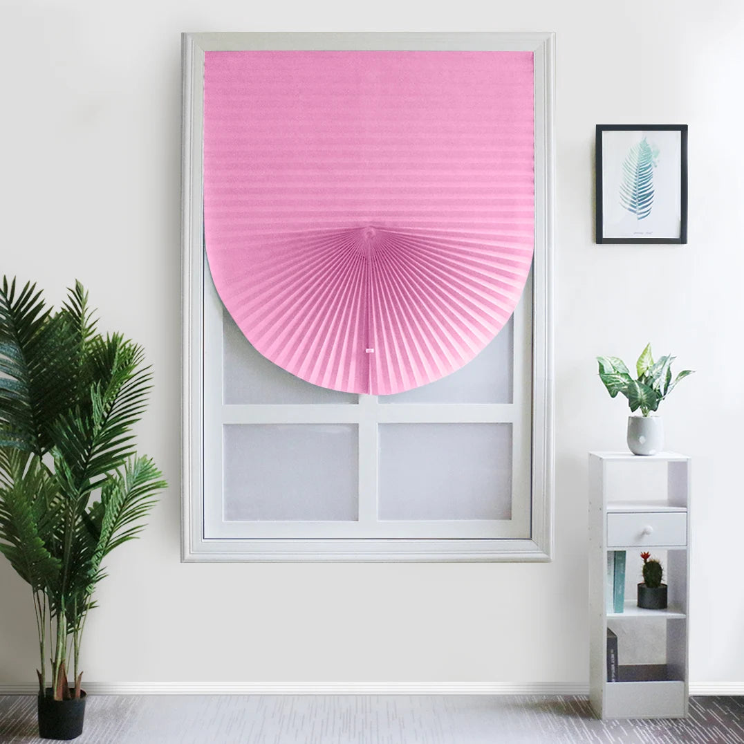 Easy to Install Light Filtering Pleated Paper Shades for Window Temporary and Portable Blinds with Clips Roman Zebra