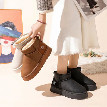 2026 New Product Designer Waterproof Warm Anti slip Winter Comfortable Fur Lining Women Casual Outdoor Shoes Snow Boots