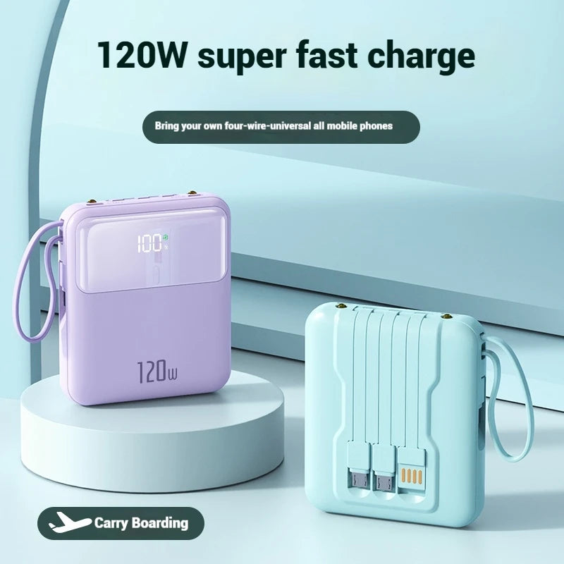 High Quality OEM Custom logo  Products 22.5W Fast Charging With Cable TYPE-C PD20W Mini Portable Powerbank 10000mAh Power Banks