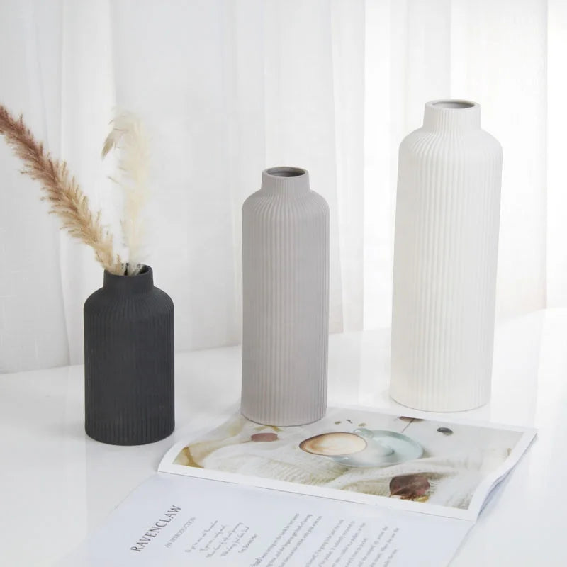 YBH Home Decor Striped Table Porcelain Vases High Demand Import Products Ceramic Vase Home Decor Vases Import From China