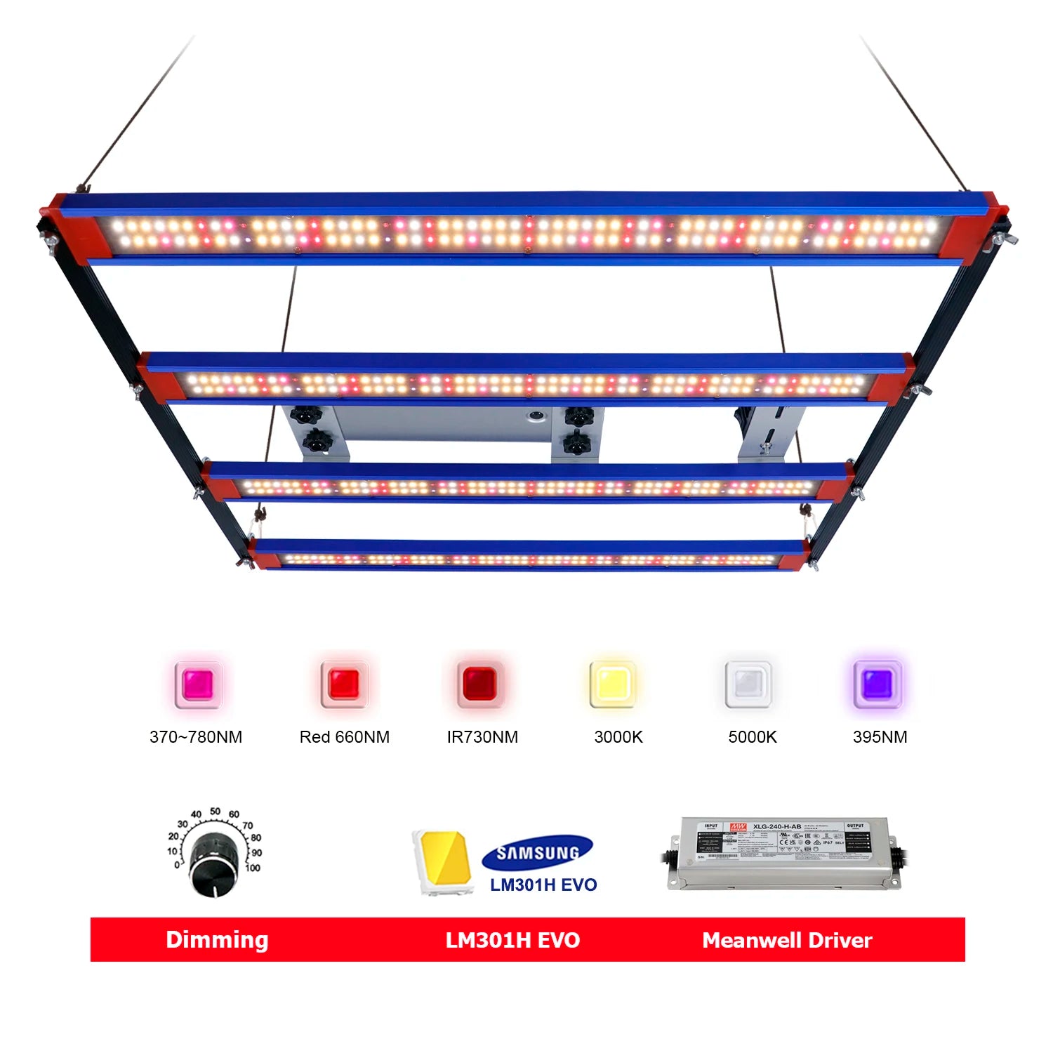 YXO Yuxinou EU BR Stock Phytolamp 800w 1000w Led Growlights Veg Full Spectrum Led Grow Light Lm301h Evo Lm282b 240w Grow Light