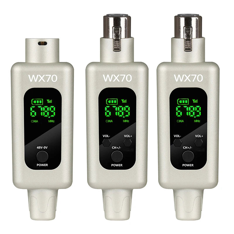 XTUGA WX70 Professional 2.4G Wireless Microphone System XLR Transmitter Adapter Wired and Wireless Receiver Professional Mics
