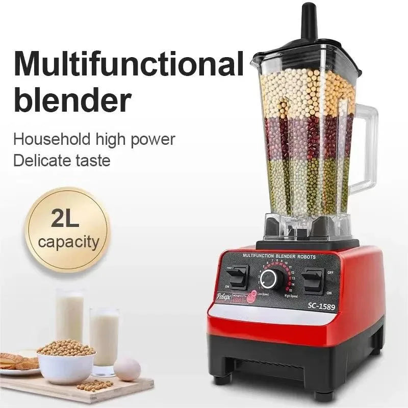 Electric Blender 4500W High Power Heavy Duty Commercial Blender Food Processor Ice Smoothies Kitchen Stationary Mixer