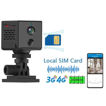 Wistino 3MP 4g SIM Card Mini Cameras Motion Detection Alarm Push Indoor Home Small Baby Monitor Camera