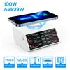 EONLINE 3D Nine Tailed fox 100W QCPD3.0 USB Charger Wireless Chargers Quick Charge 8 Port Fast Charger Charging Station for IPho