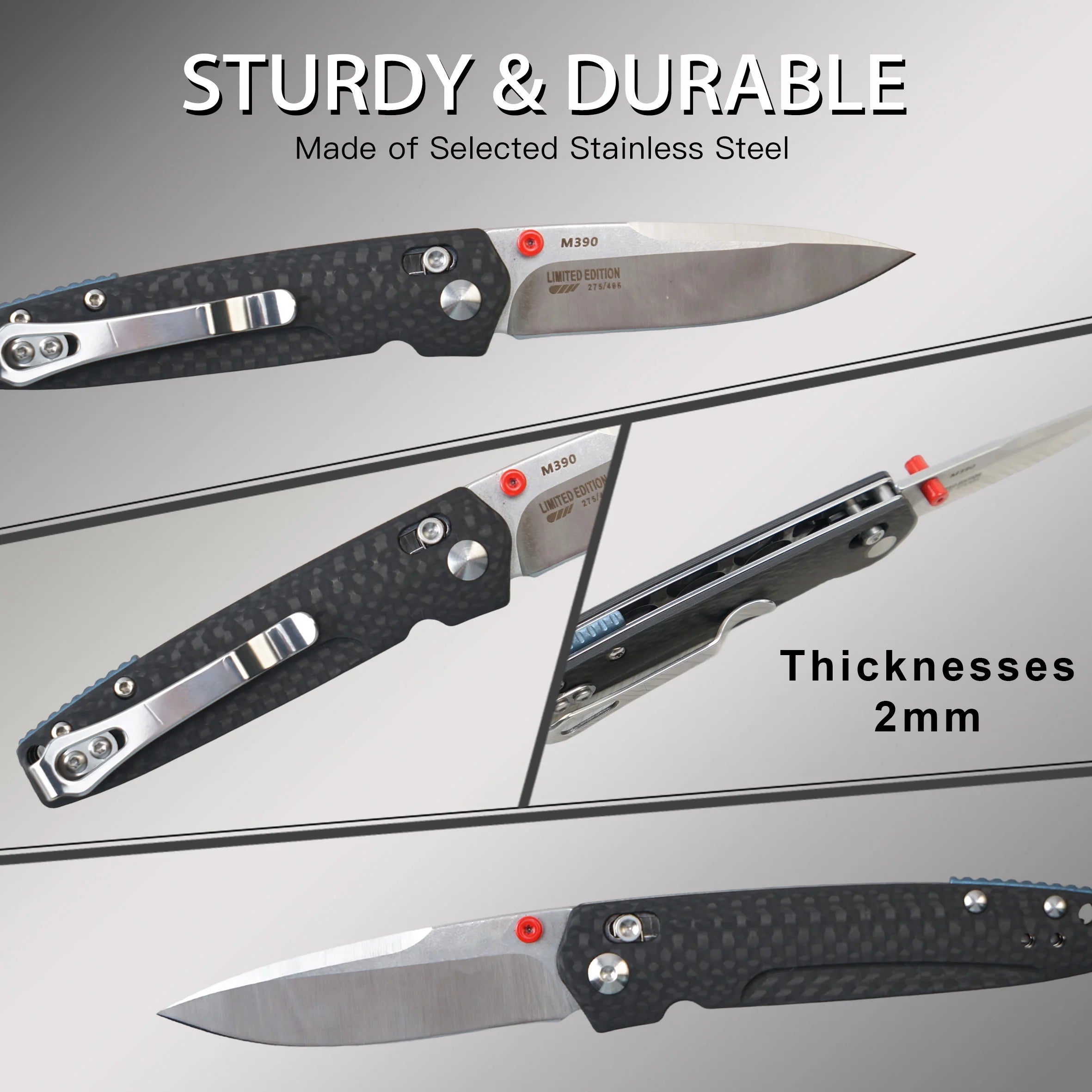Brand New Spot Goods  Self Defense Tactical Ops Folding Knife with M390 Steel for Outdoor and Security Use