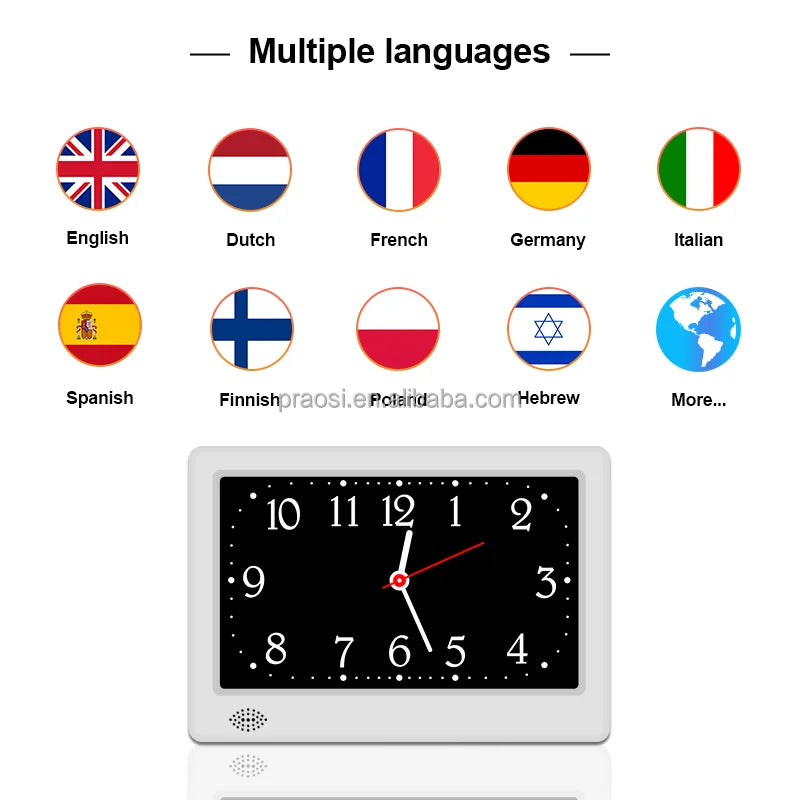 2025 Pros China Hot Sales 7 Inch Digital Alzheimer Azan Clock for Dementia Memory Loss Electronic Desk Clock 24 Alarms Remote